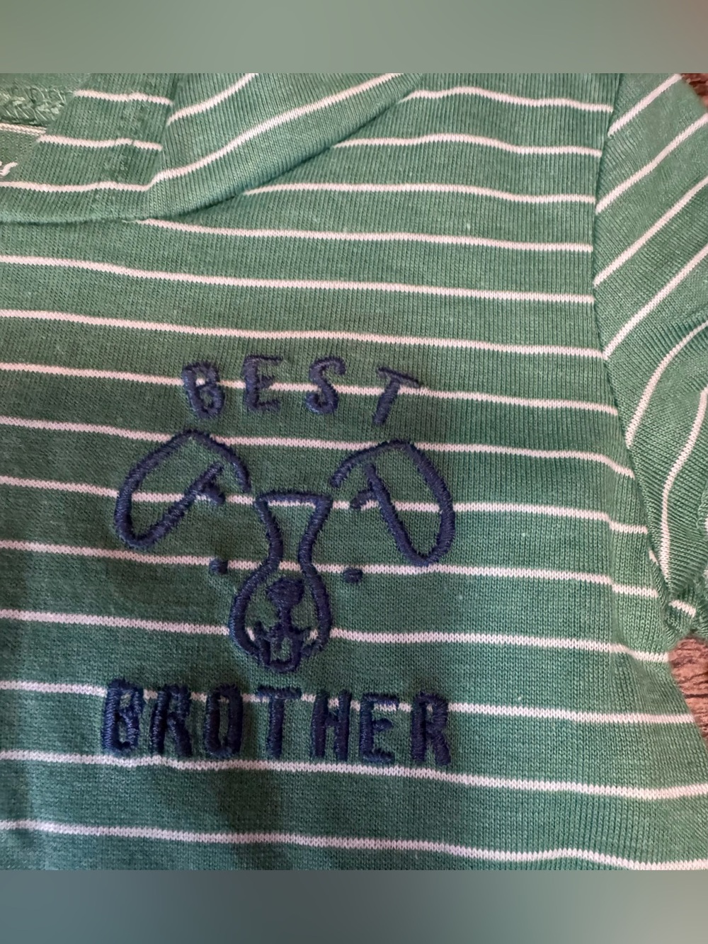 Carter's Green and Blue Striped Hooded One-Piece Bodysuit - Picture 5 of 7
